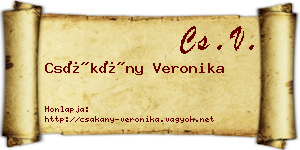 Csákány Veronika névjegykártya