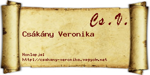 Csákány Veronika névjegykártya